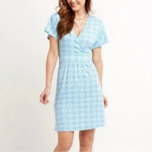Vineyard Vines Faux Wrap Dress NWOT XL. Railing print